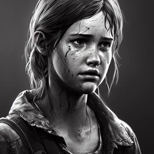 Image similar to portrait of Ellie from the last of us 2013 ,digital art,photorealistoc,art by greg rutkowski,hyperdetailed,western comic style,comic,comic style,sharp lineart,professional lighting,deviantart,artstation,trevor henderson,rossdtaws,cinematic,dramatic