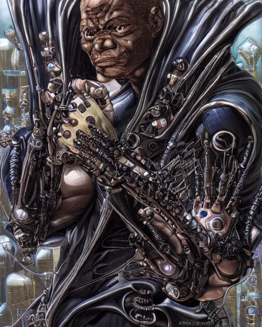 Image similar to portrait of morpheus by masamune shirow, biomechanical, 4 k, hyper detailed