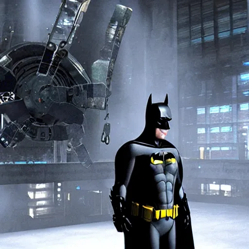 Image similar to a still from the movie batman begins, 2 0 1 1 portal 2 graphics visual aesthetic