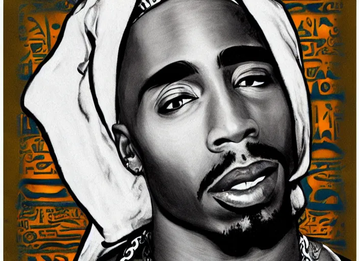 Image similar to tupac by egyptain hyroglyphs