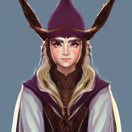 Image similar to Portrait of a young elf wizard, magic scholar, D&D, trending on artstation.