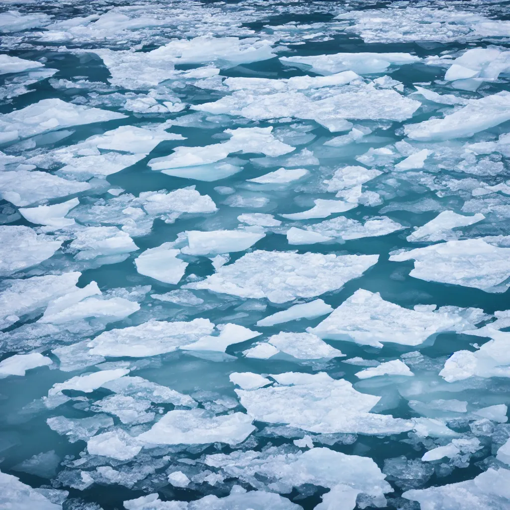 Prompt: arctic ocean with ice in the water