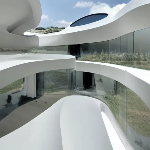 Image similar to house designed by zaha hadid