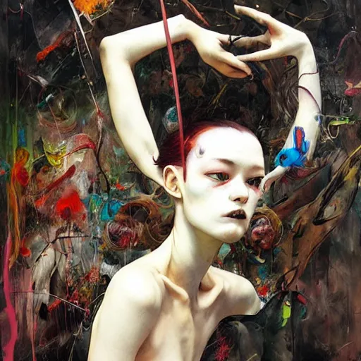 Prompt: virtual reality dreaming, in the style of adrian ghenie, esao andrews, jenny saville,, surrealism, dark art by james jean, takato yamamoto