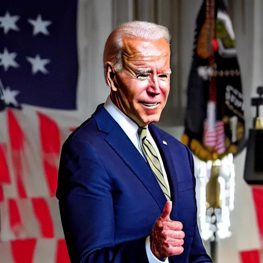 Image similar to joe biden extremely strong on steroids, realism, 4 k, award winning photograph