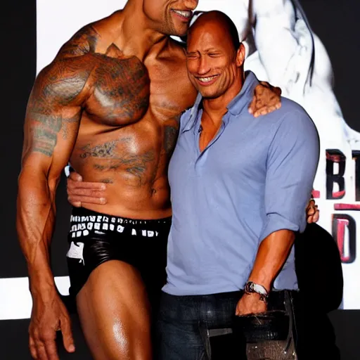 Image similar to dwayne Johnson giving you a big hug photograph