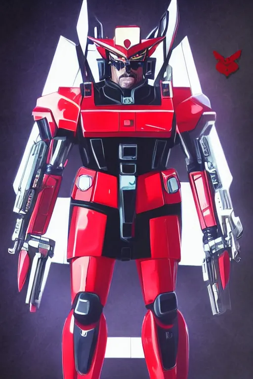 Image similar to drdisrespect as a gundam, 4 k, hd 2 0 2 2 3 d cgi rtx hdr style chrome reflexion glow fanart, global illumination ray tracing hdr fanart arstation by ian pesty by jesper ejsing pixar and disney unreal zbrush central hardmesh