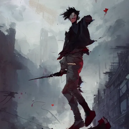 Prompt: a young man becoming crazy because he is in love, cinematic lighting, dramatic atmosphere, by dustin nguyen, akihiko yoshida, greg tocchini, greg rutkowski, cliff chiang, 4 k resolution, trending on artstation