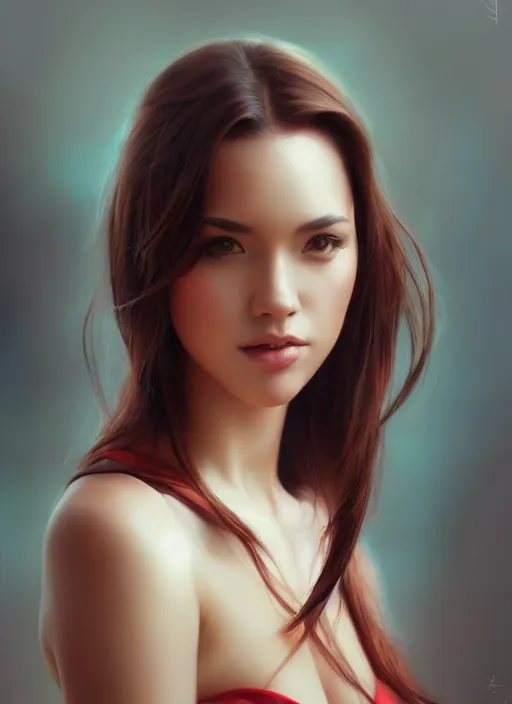 Image similar to photo of a gorgeous young woman in the style of stefan kostic, realistic, sharp focus, 8 k high definition, insanely detailed, intricate, elegant, art by stanley lau and artgerm