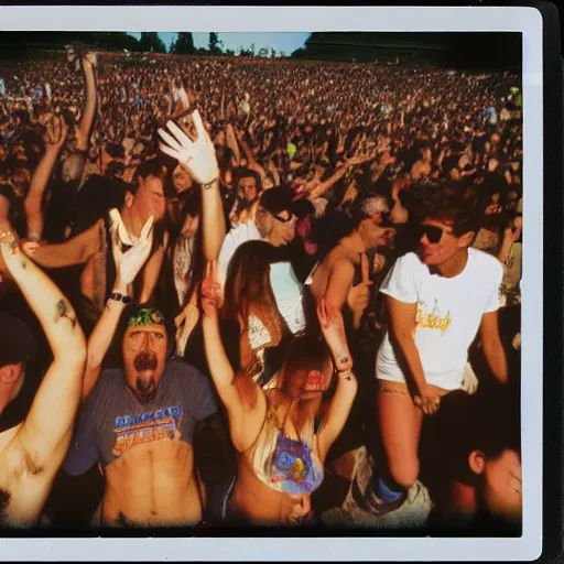 Prompt: Polaroid photos of Woodstock 99, 4K, award winning G