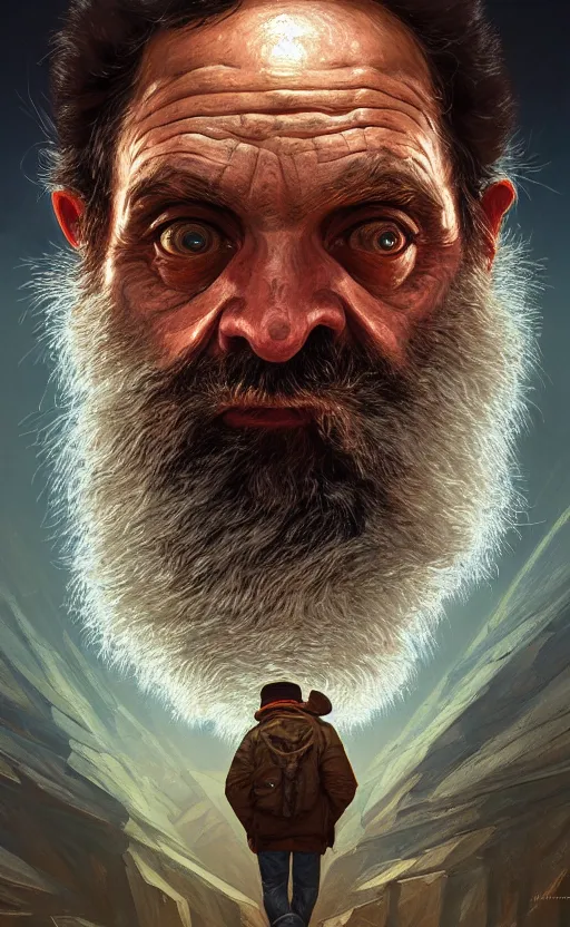 Image similar to hobocop from the disco elysium, concept art by aleksander rostov, oil painting, large strokes, artstation trending, symmetry, awesome exposition, very detailed, highly accurate, intricate, professional lighting diffracted lightrays, 8 k, sense of awe, gamers magazine cover