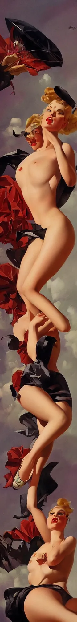 Image similar to a beautiful painting representative of the art style of gil elvgren