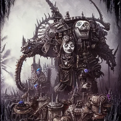 Image similar to tim burton art warhammer 4 0 k digital art, 3 d high definition, trending on artstation, photorealistic, high resolution, 8 k, octane, hyper detailed, trending on deviantart insane details, intricate, elite, ornate, elegant trend, unreal engine