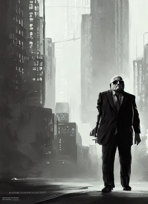 Image similar to Danny Devito portrait, noir detective, dramatic lighting, cinematic, establishing shot, extremly high detail, foto realistic, cinematic lighting, post processed, concept art, artstation, matte painting, style by eddie mendoza, raphael lacoste, alex ross