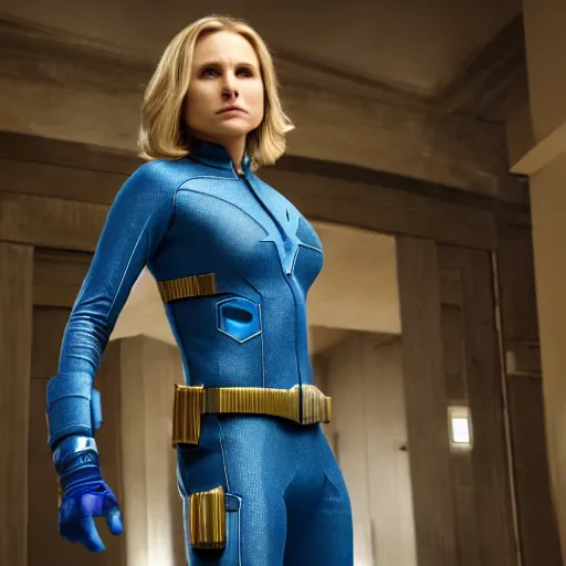 Image similar to kristen bell as invisible woman, hd 4k photo, cinematic lighting