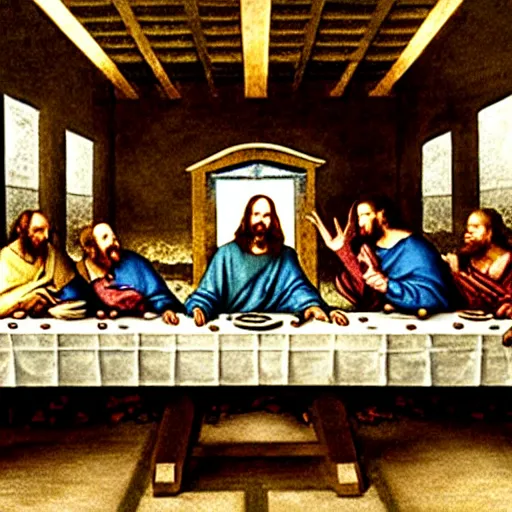 Image similar to walter white in the last supper