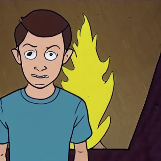 Prompt: Elijah Wood as a character in Gravity Falls