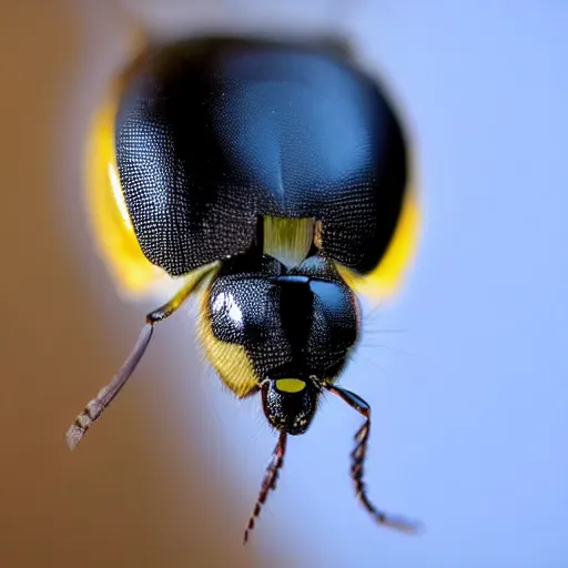 Image similar to closeup of a wasp's head, nature, macro, detailed, lighting