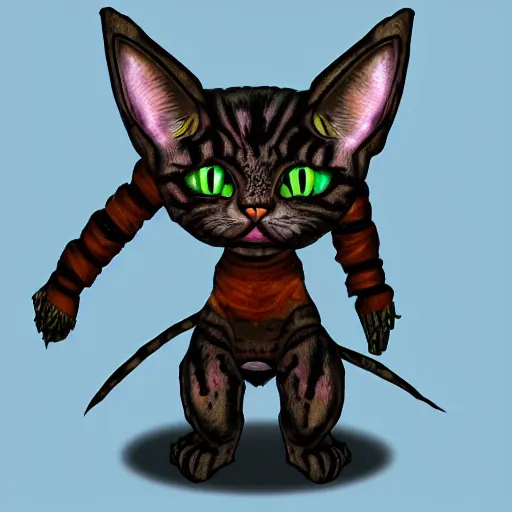 Image similar to planescape: torment art style cat concept