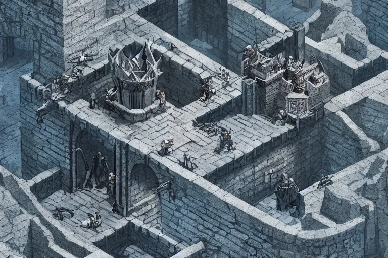 Image similar to king's landing, game of thrones, hbo, isometric art, artstation, highly detailed, cinematic lighting + masterpiece