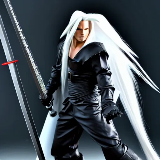 Image similar to mario as sephiroth, highly detailed, extremely high quality, hd, 4 k, 8 k, canon 3 0 0 mm, professional photographer, 4 0 mp, lifelike, top - rated, award winning, realistic, detailed lighting, detailed shadows, sharp, no blur, edited, corrected, trending