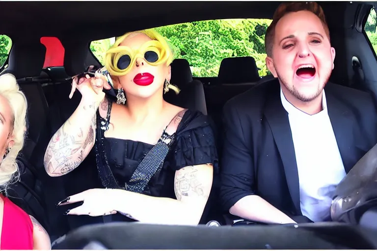 Image similar to lady gaga and judy garland carpool karaoke