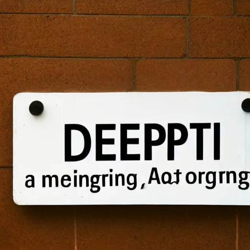 Prompt: a sign that says'deep learning'
