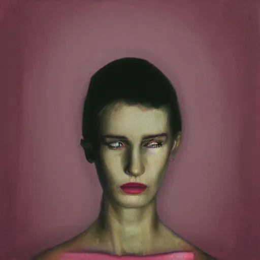 Image similar to depressed girl portrait, by david lynch