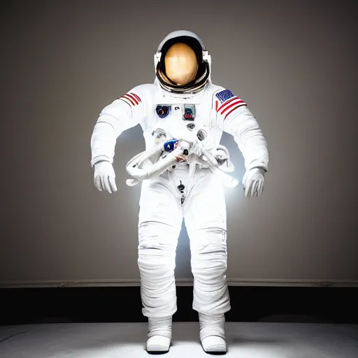 Image similar to astronaut silhouette with arms extended forward, bottom of arms lit by light coming from offcamera, light coming from below, dark background, lit from below, full body photo,, 8 k