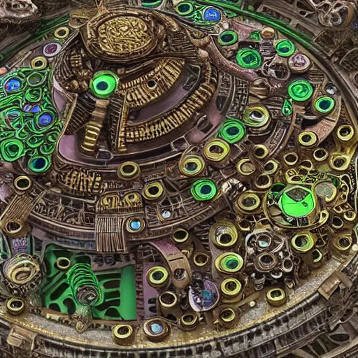 Image similar to colossal steampunk city made of iridescent beetle carapace, ancient middle eastern architecture