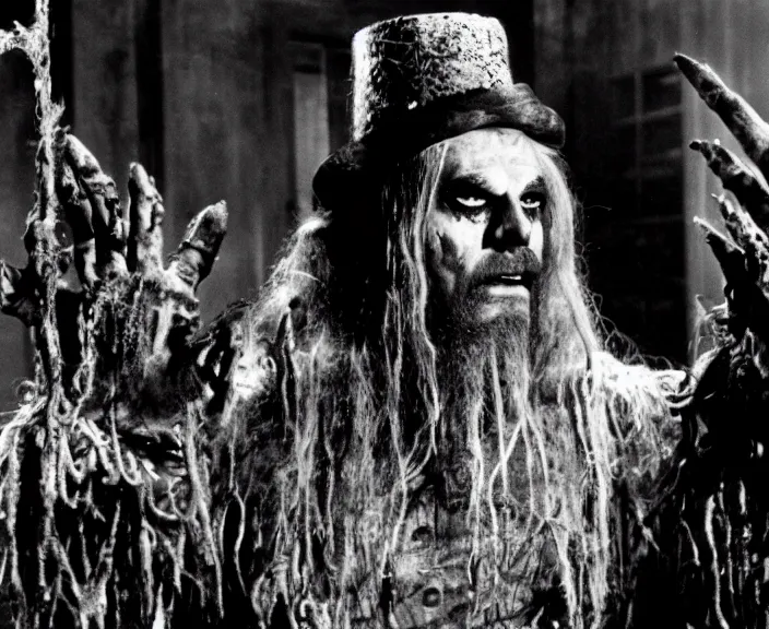 Image similar to a still of rob zombie in the munsters ( 1 9 6 4 ), 4 k, hi - res