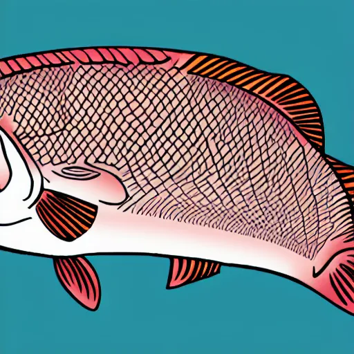 Image similar to halibut fish in formline art style native american