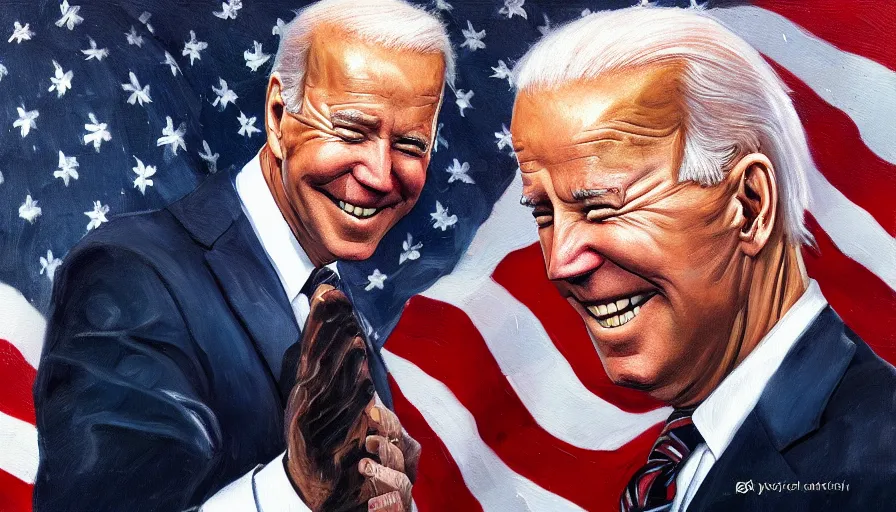 Prompt: oil painting of joe biden, hyperdetailed, artstation, cgsociety, 8 k