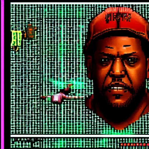 Image similar to portrait of forest whitaker in double dragon video game splash screen