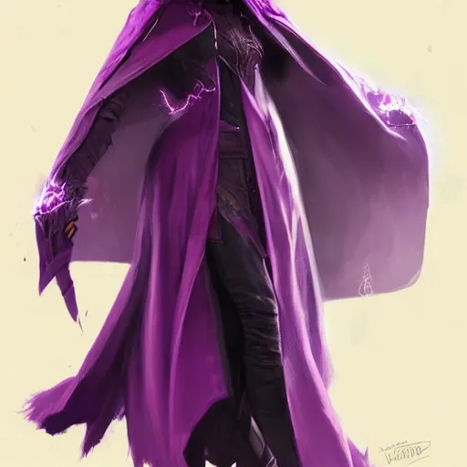 Image similar to female warlock long hood cloak purple, fighting monster with magic, 8 k, trending on artstation by tooth wu and greg rutkowski