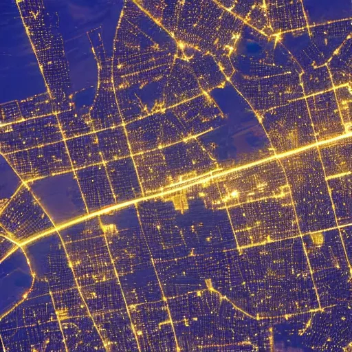 Image similar to satellite view of a metropolis at night