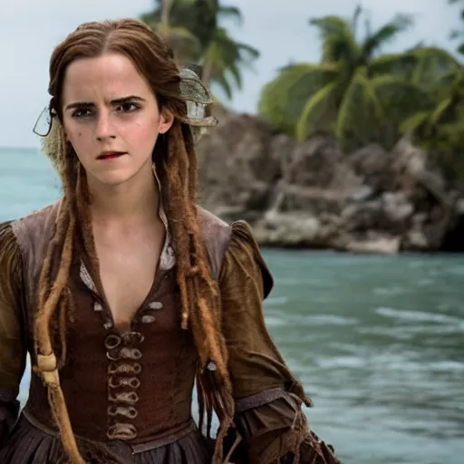 Image similar to A still of Emma Watson in Pirate's of the Caribbean movie