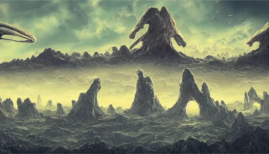 Prompt: an alien landscape