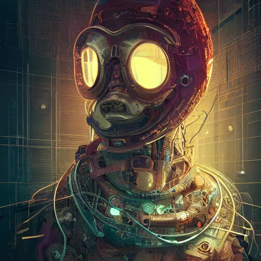 Image similar to hyperrealistic portrait of a squid monster astronaut, full body portrait, well lit, intricate abstract. cyberpunk, intricate artwork, by Tooth Wu, wlop, beeple. in the style of Jin Kagetsu, James Jean and wlop, highly detailed, sharp focus, intricate concept art, digital painting, ambient lighting, 4k, artstation