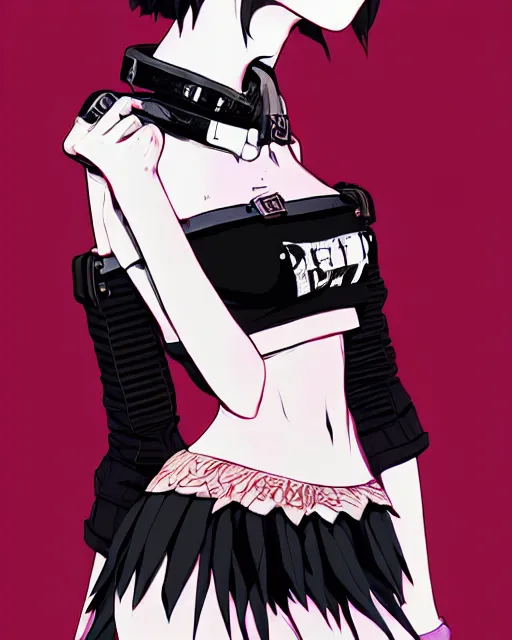 Prompt: a beautiful punkrock woman in crop top, art by saruei and guweiz and ilya kuvshinov, digital art, highly detailed, intricate, sharp focus, trending on artstation hq, deviantart, pinterest, unreal engine 5, 4 k uhd image