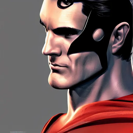 Image similar to Superman as Batman, digital portrait, artstation, cgsociety, 4k, high detail