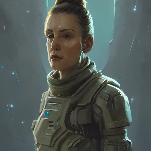 Prompt: scifi art by greg rutkowski, a soldier wearing the tactical gear of the corellian confederation, star wars expanded universe, she is about 6 0 years old, highly detailed portrait, digital painting, artstation, concept art, smooth, sharp foccus ilustration, artstation hq