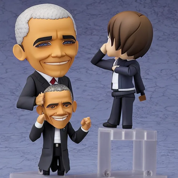 Image similar to Obama, An anime nendoroid of Obama, figurine, detailed product photo