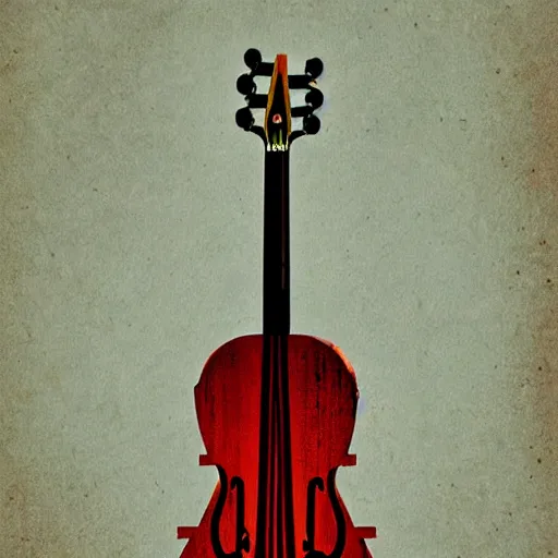 Image similar to guitar in cello shape by greg rutkowski