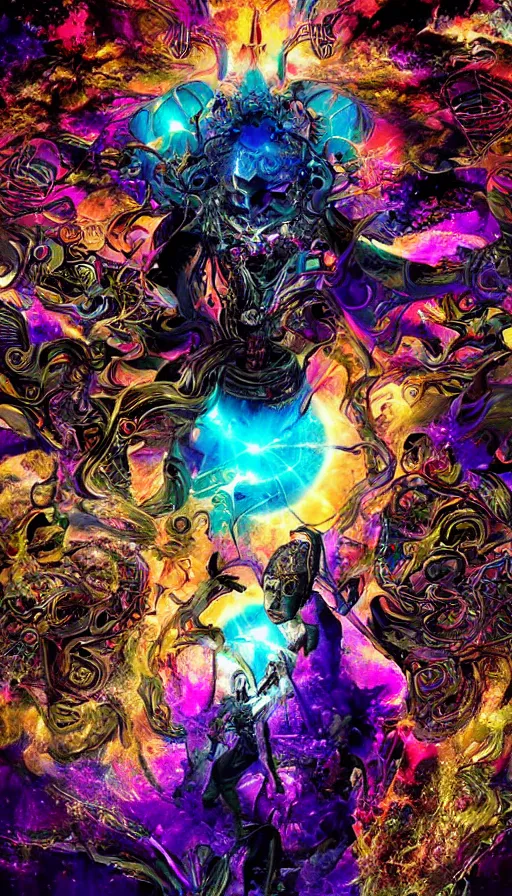 Image similar to psytrance artwork, by zack snyder