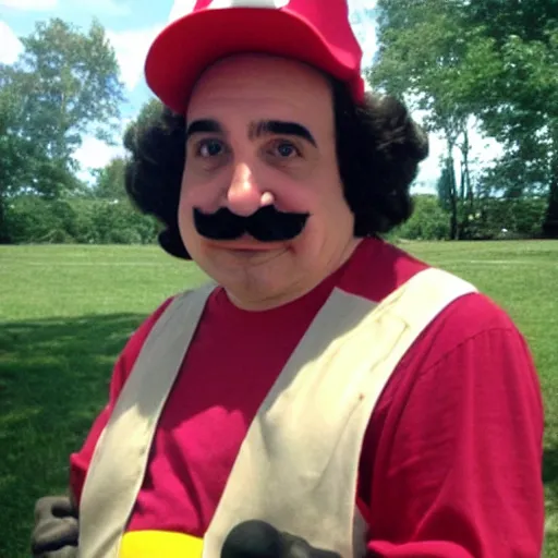 Image similar to ron jeremy as mario from super mario bro.