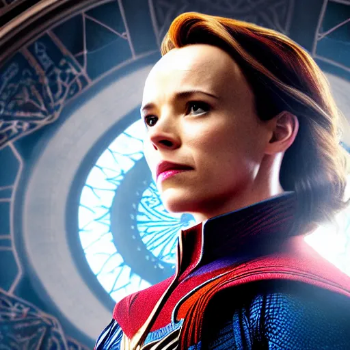 Image similar to still cinematic rachel mcadams as doctor strange