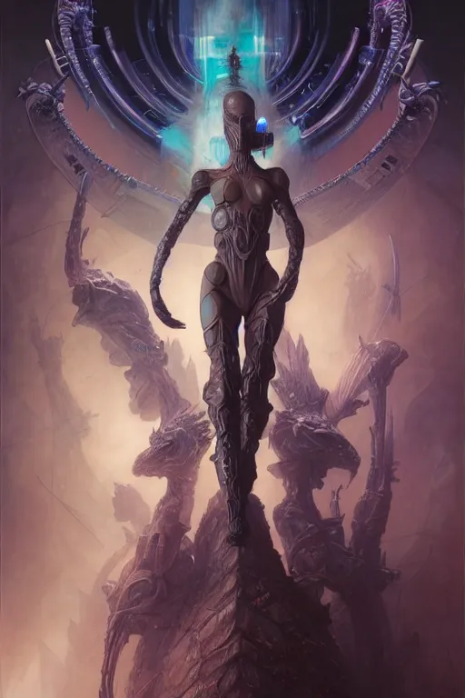 Image similar to gemini fantasy character portrait, ultra realistic, wide angle, intricate details, blade runner artifacts, highly detailed by peter mohrbacher, wayne barlowe, boris vallejo, hajime sorayama aaron horkey, gaston bussiere, craig mullins