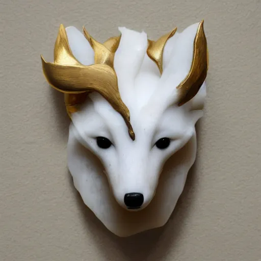 Image similar to artic fox white marble with gold accents by ellen jewett