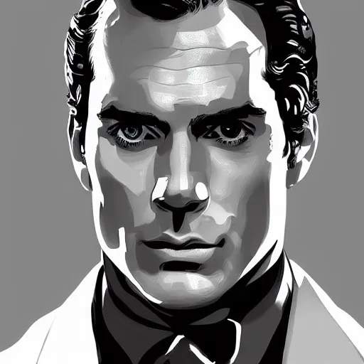 Image similar to henry cavill as james bond, portrait, highly detailed, digital painting, artstation, concept art, sharp focus, illustration, art , style of saturday evening post cover